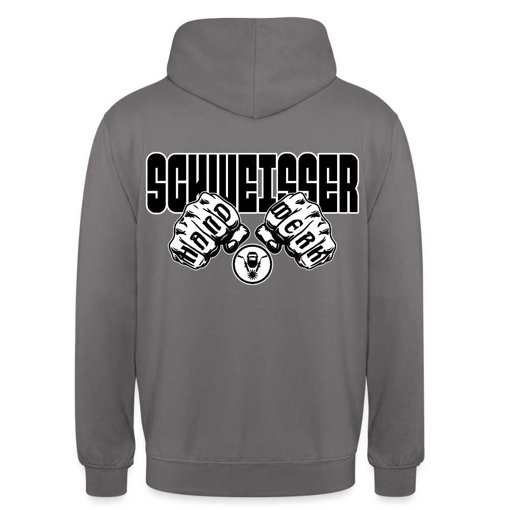 Unisex Hoodie "Schweisser" (beidseitig bedruckt) Mittelgrau Unisex Hoodie {{ color }}