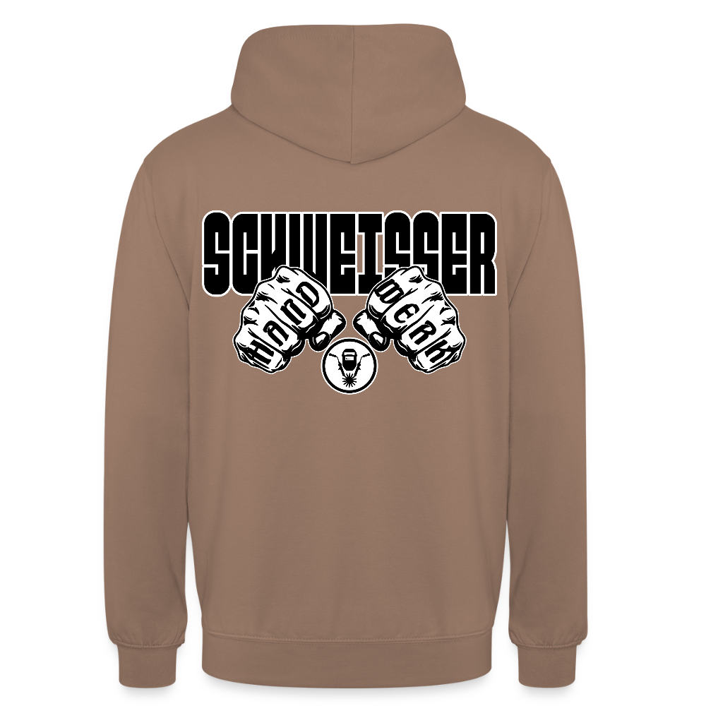 Unisex Hoodie "Schweisser" (beidseitig bedruckt) Mokka Unisex Hoodie {{ color }}