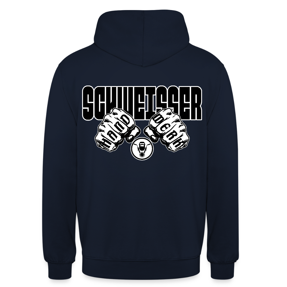 Unisex Hoodie "Schweisser" (beidseitig bedruckt) Navy Unisex Hoodie {{ color }}