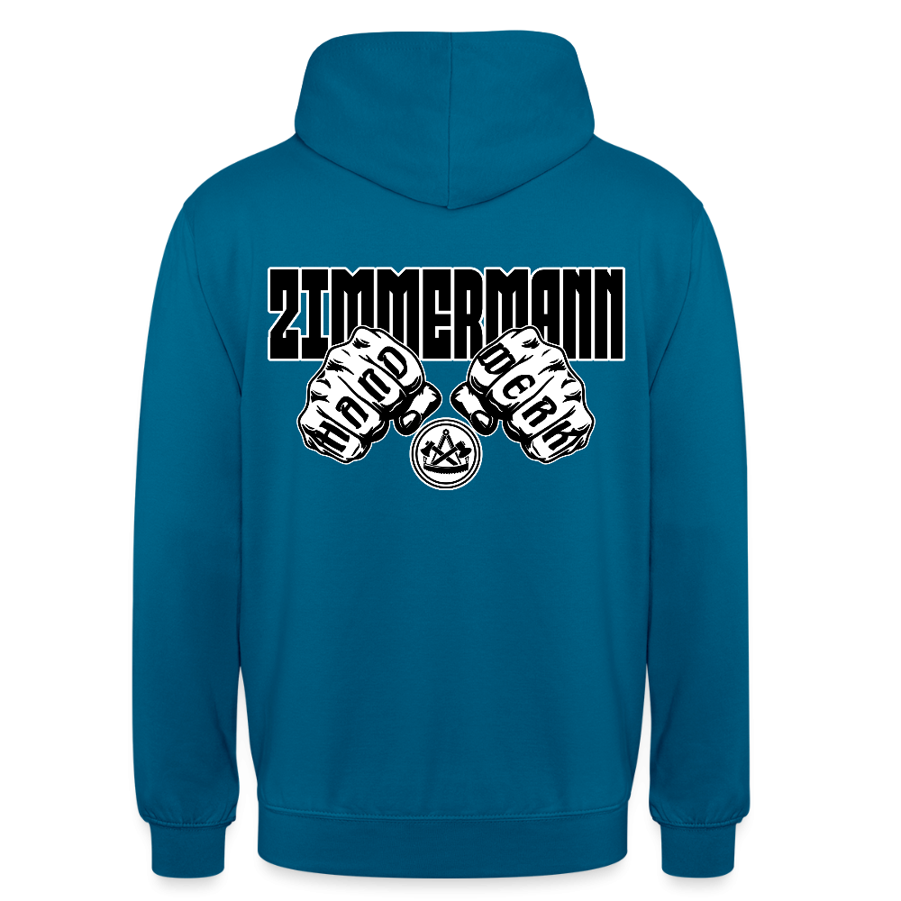 Unisex Hoodie "Zimmermann" (beidseitig bedruckt) Tiefseeblau Unisex Hoodie {{ color }}