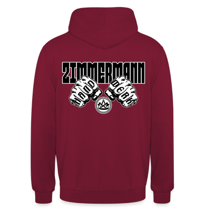 Unisex Hoodie "Zimmermann" (beidseitig bedruckt) Bordeaux Unisex Hoodie {{ color }}