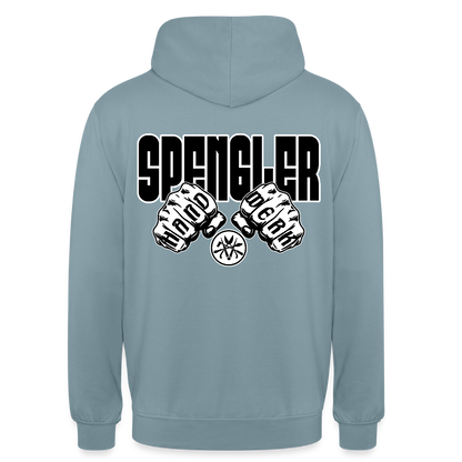 Unisex Hoodie "Spengler" (beidseitig bedruckt) Nebelblau Unisex Hoodie {{ color }}