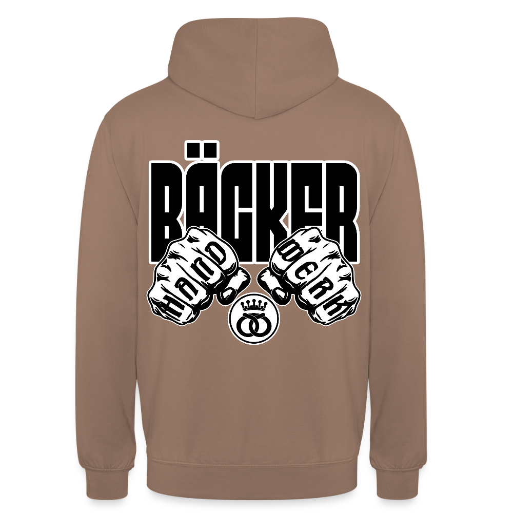 Unisex Hoodie "Bäcker" (beidseitig bedruckt) Mokka Unisex Hoodie {{ color }}