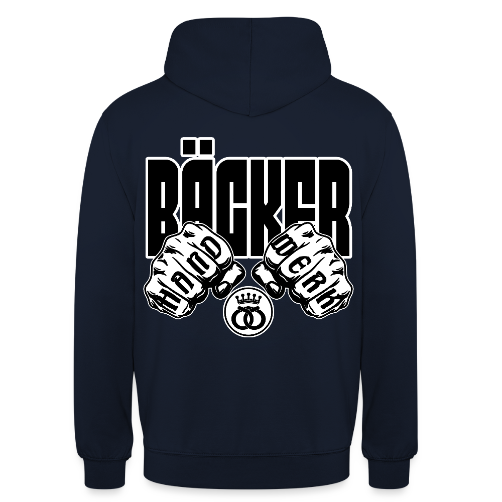 Unisex Hoodie "Bäcker" (beidseitig bedruckt) Navy Unisex Hoodie {{ color }}