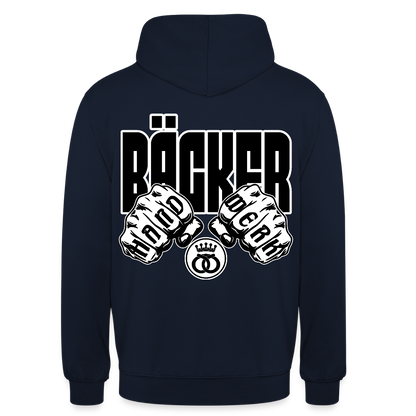 Unisex Hoodie "Bäcker" (beidseitig bedruckt) Navy Unisex Hoodie {{ color }}