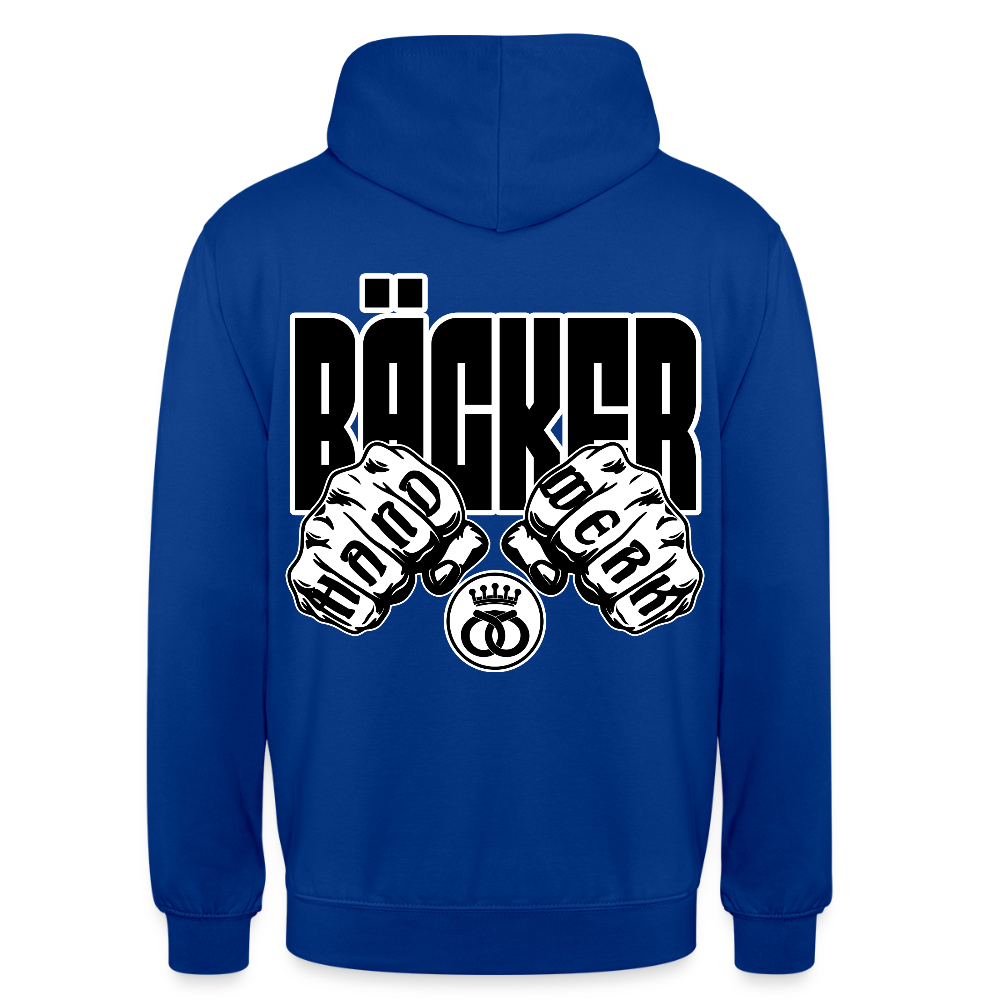Unisex Hoodie "Bäcker" (beidseitig bedruckt) Royalblau Unisex Hoodie {{ color }}