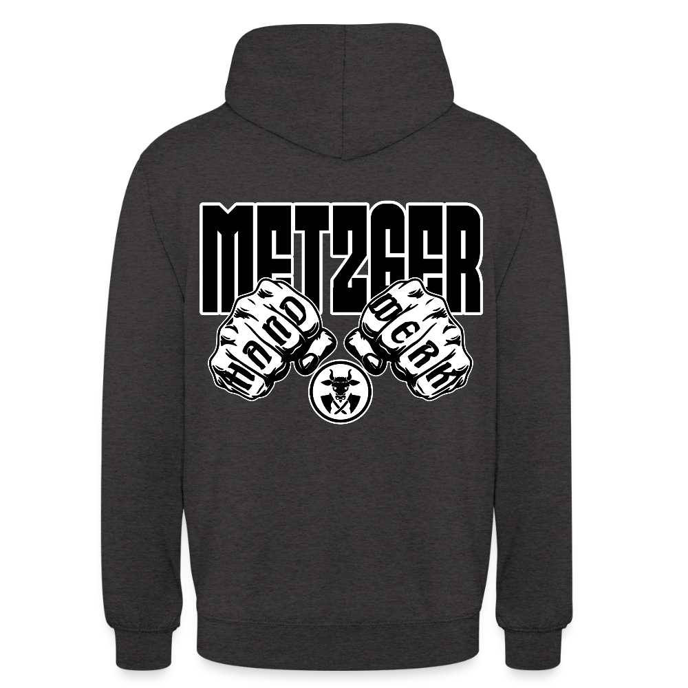 Unisex Hoodie "Metzger" (beidseitig bedruckt) Anthrazit Unisex Hoodie {{ color }}