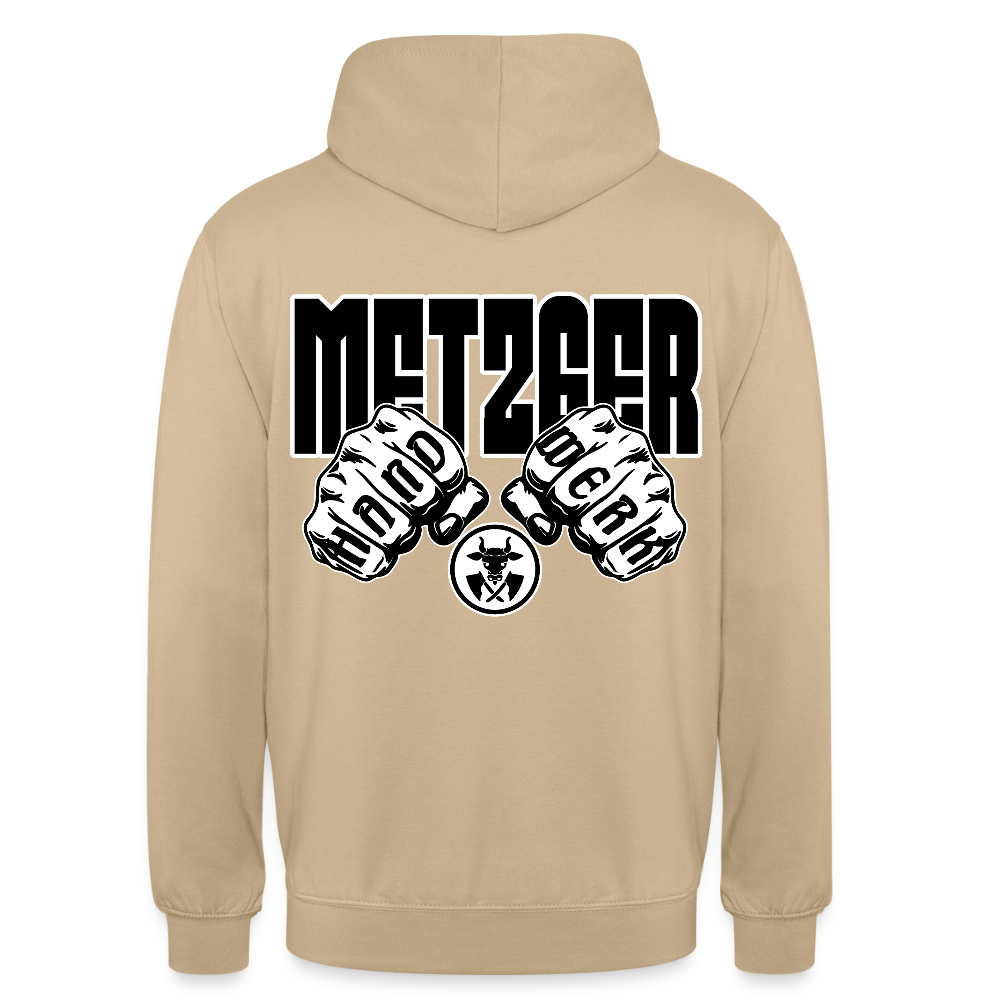 Unisex Hoodie "Metzger" (beidseitig bedruckt) Beige Unisex Hoodie {{ color }}