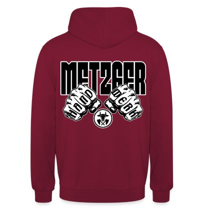 Unisex Hoodie "Metzger" (beidseitig bedruckt) Bordeaux Unisex Hoodie {{ color }}
