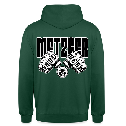 Unisex Hoodie "Metzger" (beidseitig bedruckt) Flaschengrün Unisex Hoodie {{ color }}