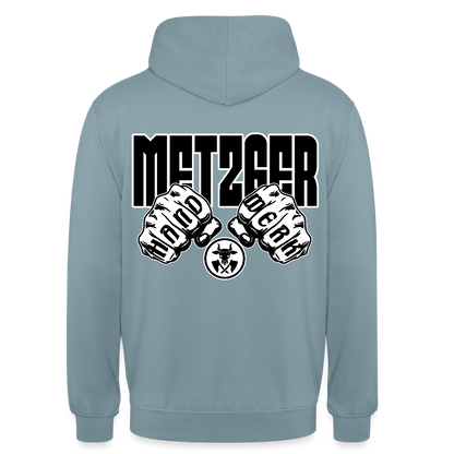 Unisex Hoodie "Metzger" (beidseitig bedruckt) Nebelblau Unisex Hoodie {{ color }}