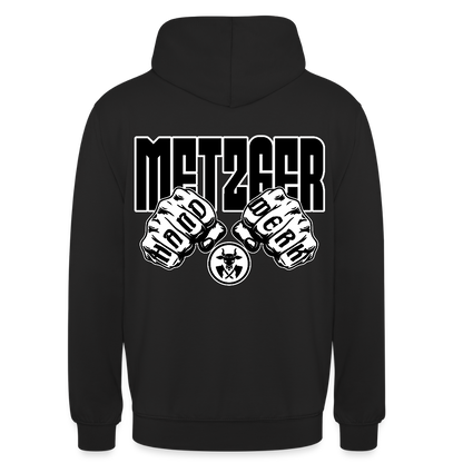Unisex Hoodie "Metzger" (beidseitig bedruckt) Schwarz Unisex Hoodie {{ color }}