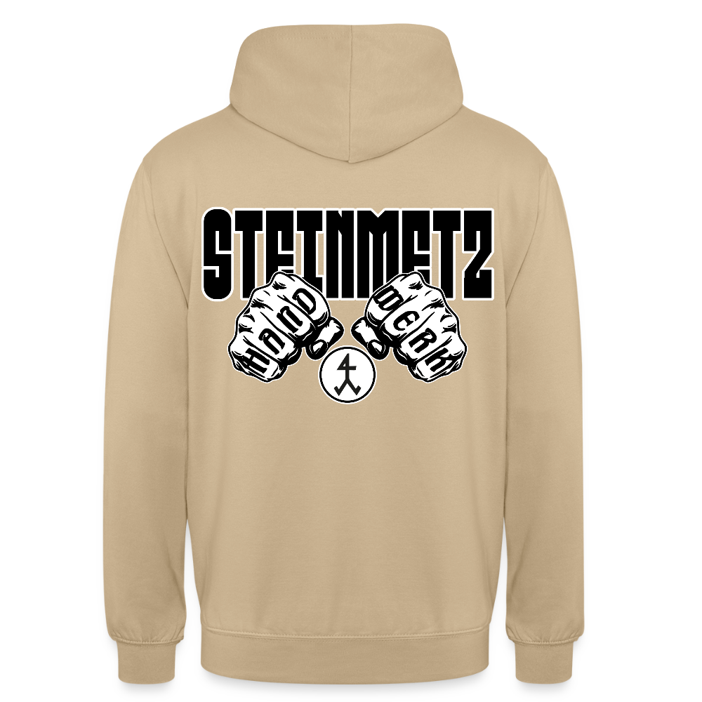 Unisex Hoodie "Steinmetz" (beidseitig bedruckt) Beige Unisex Hoodie {{ color }}