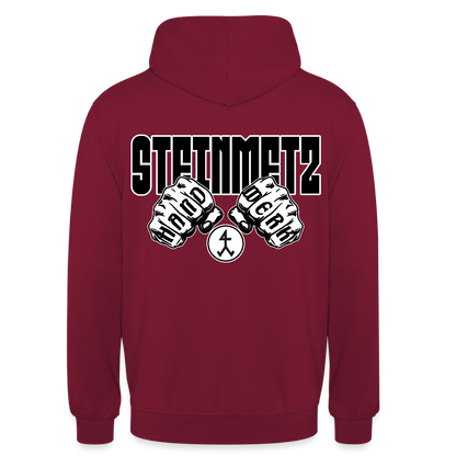 Unisex Hoodie "Steinmetz" (beidseitig bedruckt) Bordeaux Unisex Hoodie {{ color }}