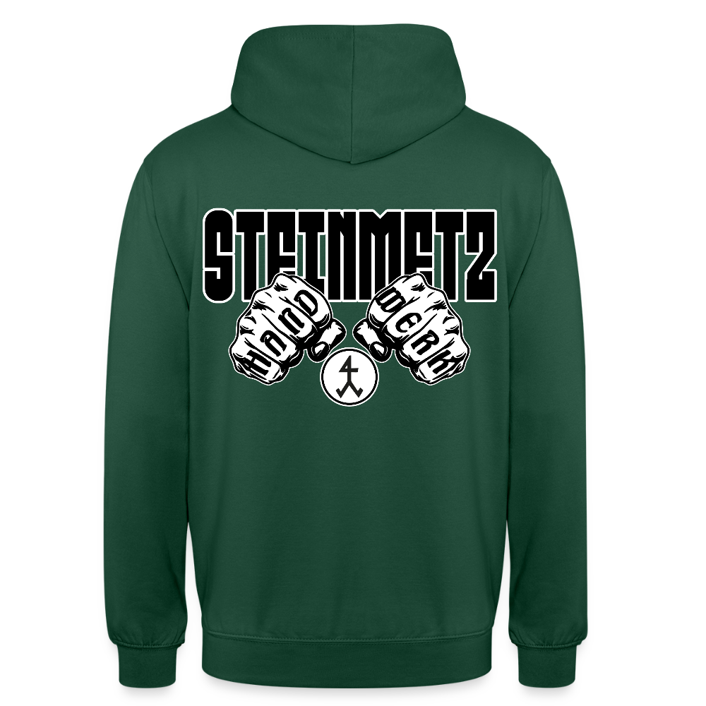 Unisex Hoodie "Steinmetz" (beidseitig bedruckt) Flaschengrün Unisex Hoodie {{ color }}