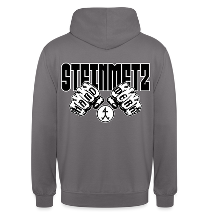 Unisex Hoodie "Steinmetz" (beidseitig bedruckt) Mittelgrau Unisex Hoodie {{ color }}