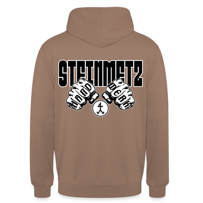Unisex Hoodie "Steinmetz" (beidseitig bedruckt) Mokka Unisex Hoodie {{ color }}