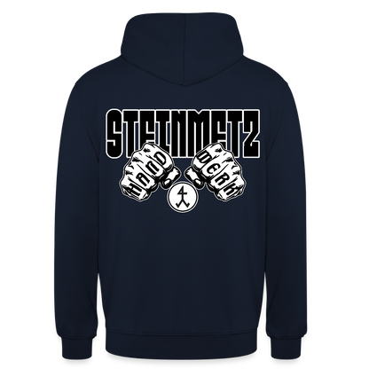 Unisex Hoodie "Steinmetz" (beidseitig bedruckt) Navy Unisex Hoodie {{ color }}