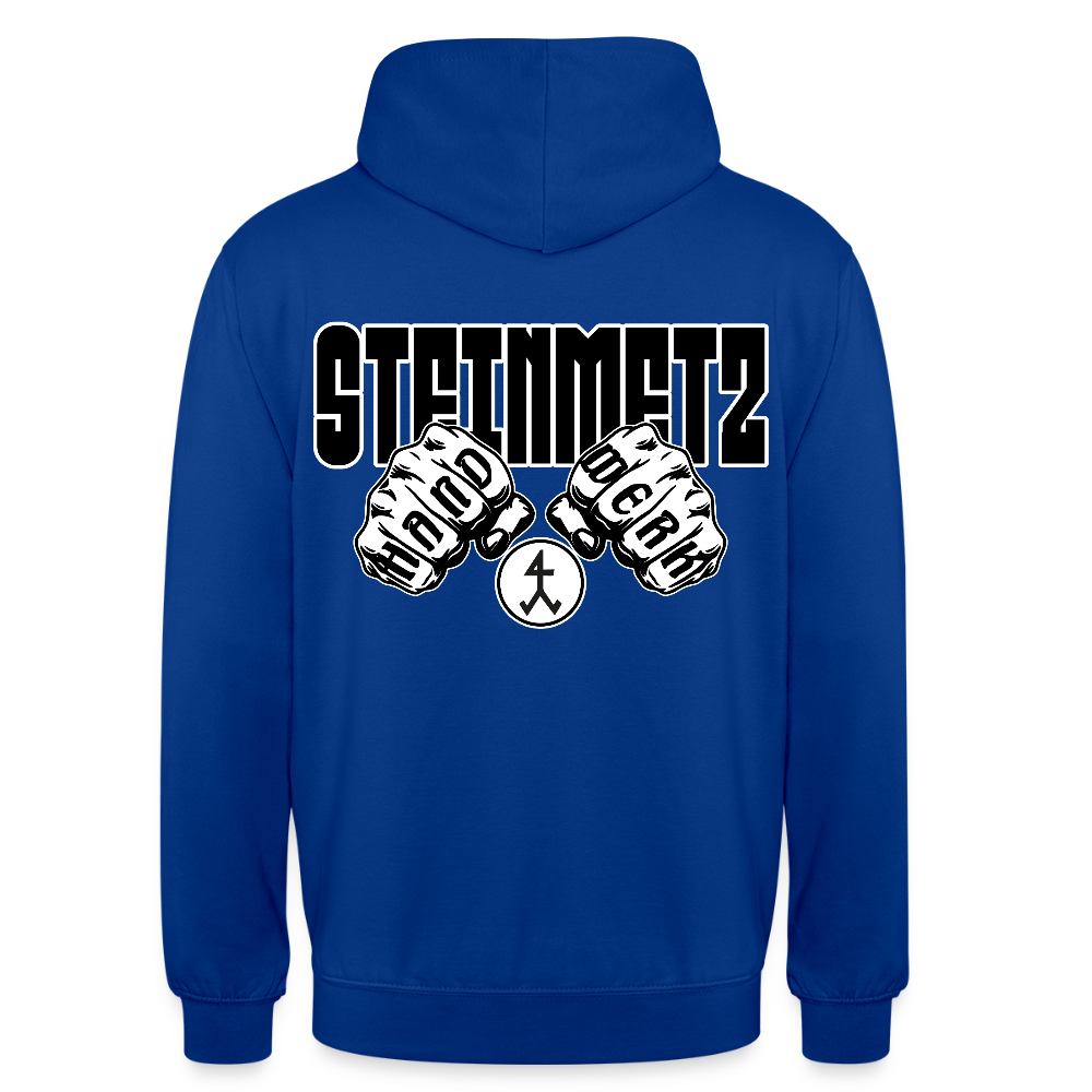 Unisex Hoodie "Steinmetz" (beidseitig bedruckt) Royalblau Unisex Hoodie {{ color }}