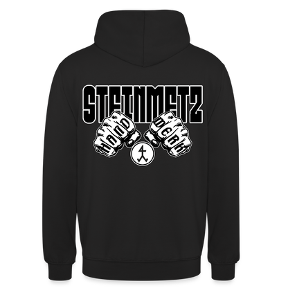 Unisex Hoodie "Steinmetz" (beidseitig bedruckt) Schwarz Unisex Hoodie {{ color }}
