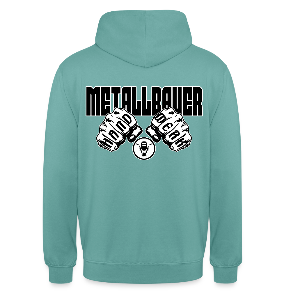 Unisex Hoodie "Metallbauer" (beidseitig bedruckt) Pastelltürkis Unisex Hoodie {{ color }}