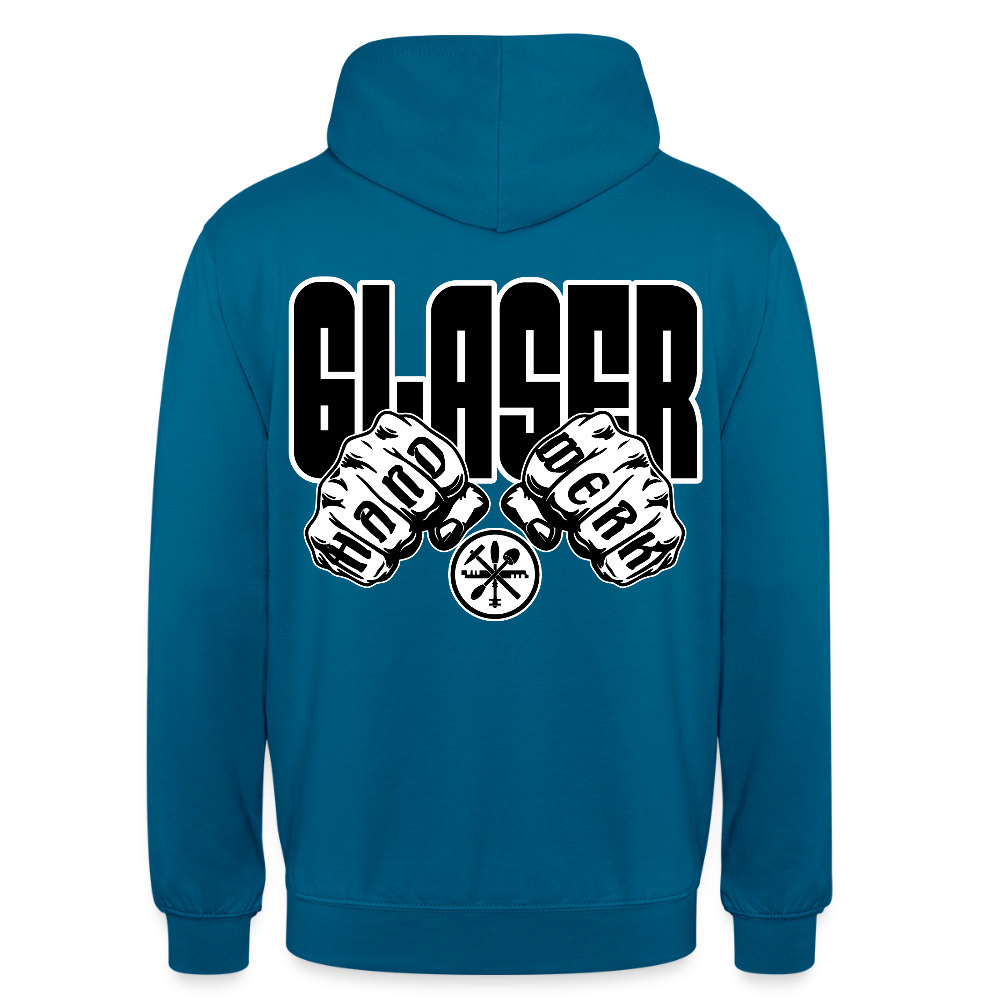 Unisex Hoodie "Glaser" (beidseitig bedruckt) Tiefseeblau Unisex Hoodie {{ color }}