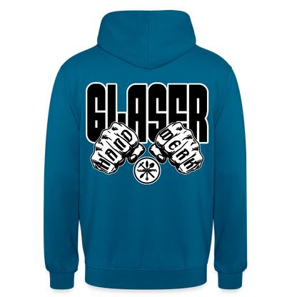 Unisex Hoodie "Glaser" (beidseitig bedruckt) Tiefseeblau Unisex Hoodie {{ color }}