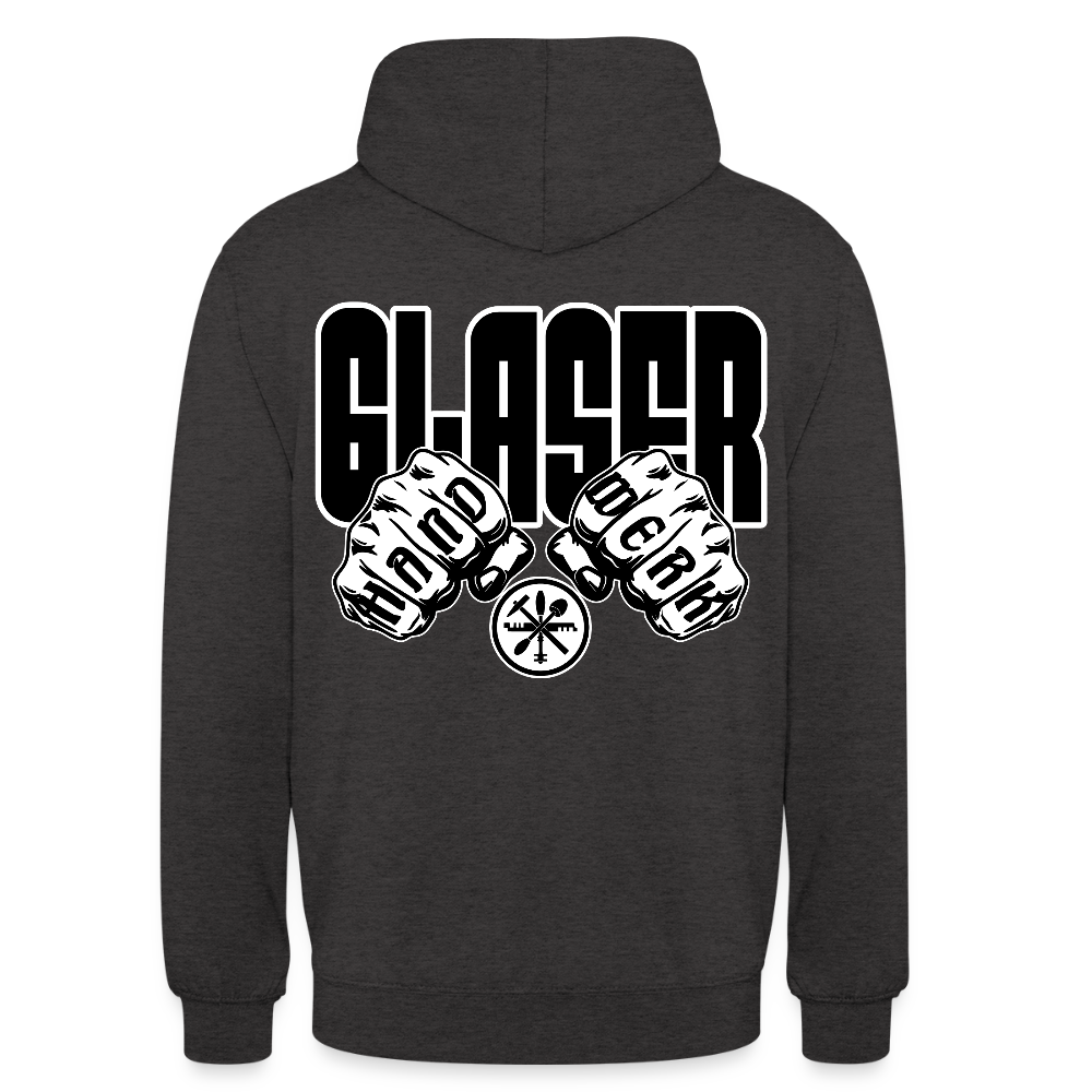 Unisex Hoodie "Glaser" (beidseitig bedruckt) Anthrazit Unisex Hoodie {{ color }}