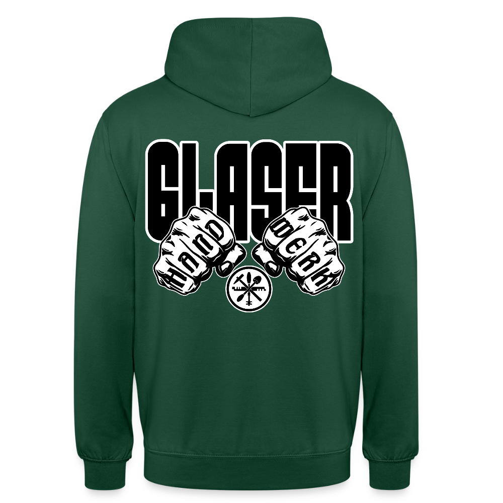 Unisex Hoodie "Glaser" (beidseitig bedruckt) Flaschengrün Unisex Hoodie {{ color }}