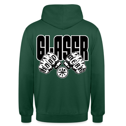 Unisex Hoodie "Glaser" (beidseitig bedruckt) Flaschengrün Unisex Hoodie {{ color }}