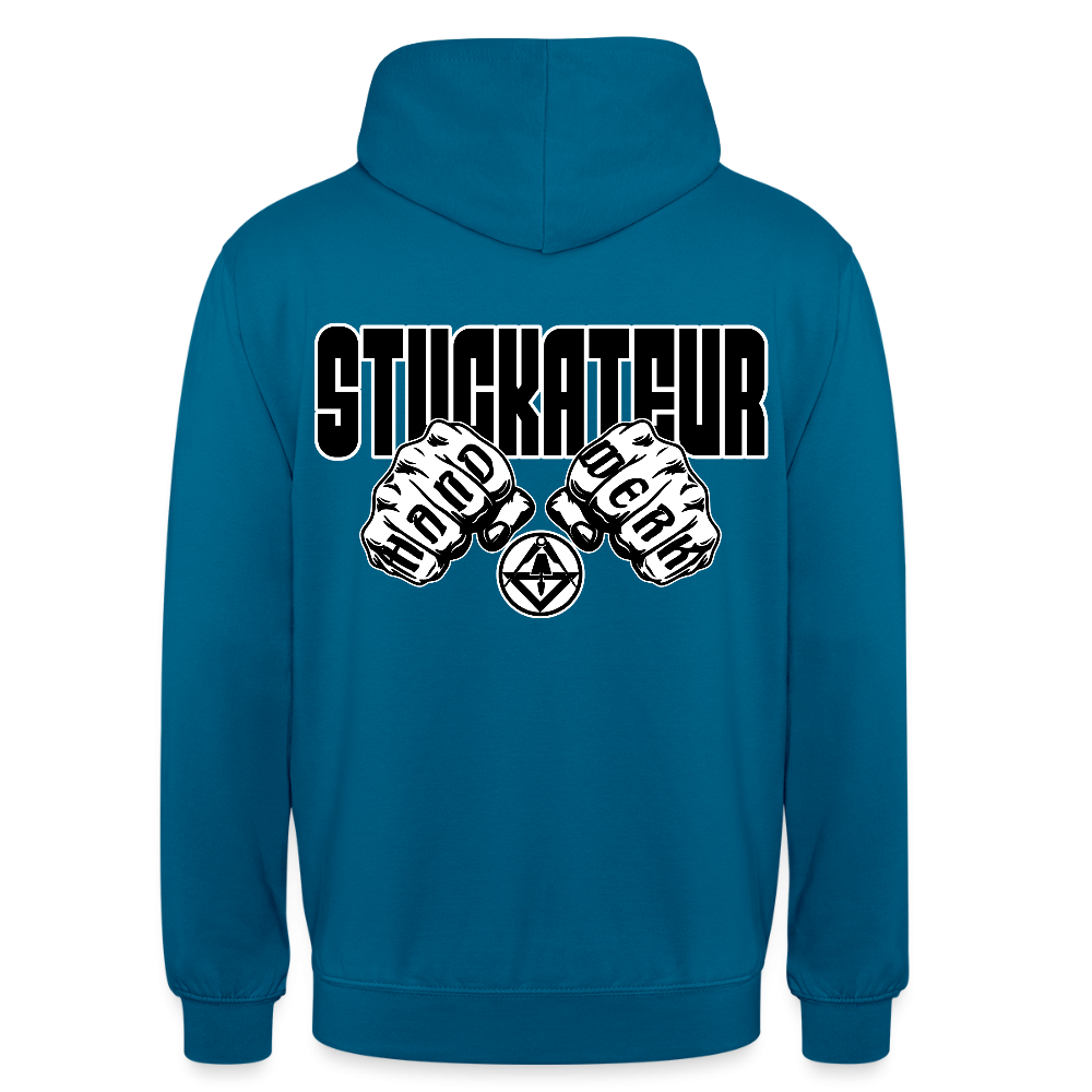 Unisex Hoodie "Stuckateur" (beidseitig bedruckt) Tiefseeblau Unisex Hoodie {{ color }}