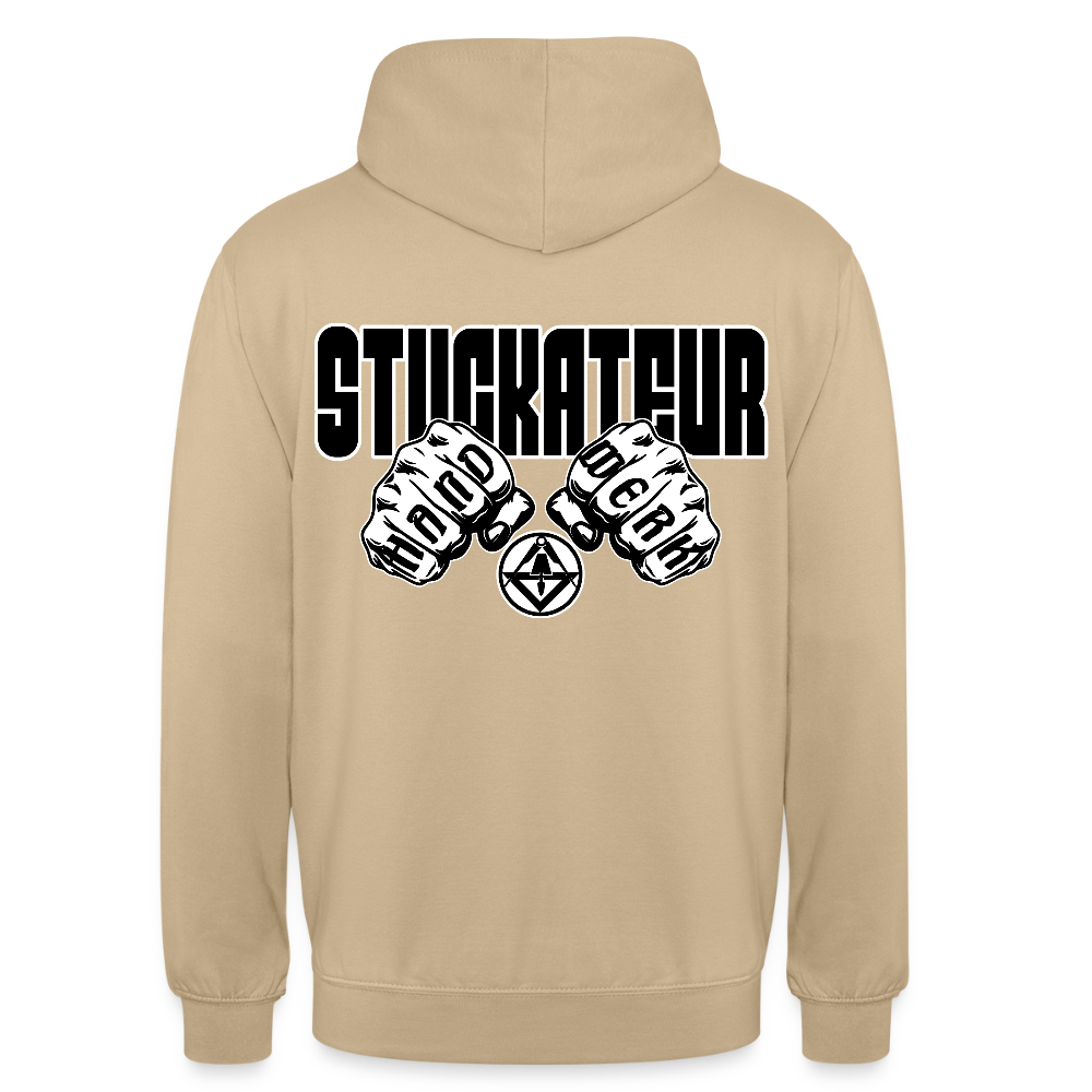 Unisex Hoodie "Stuckateur" (beidseitig bedruckt) Beige Unisex Hoodie {{ color }}