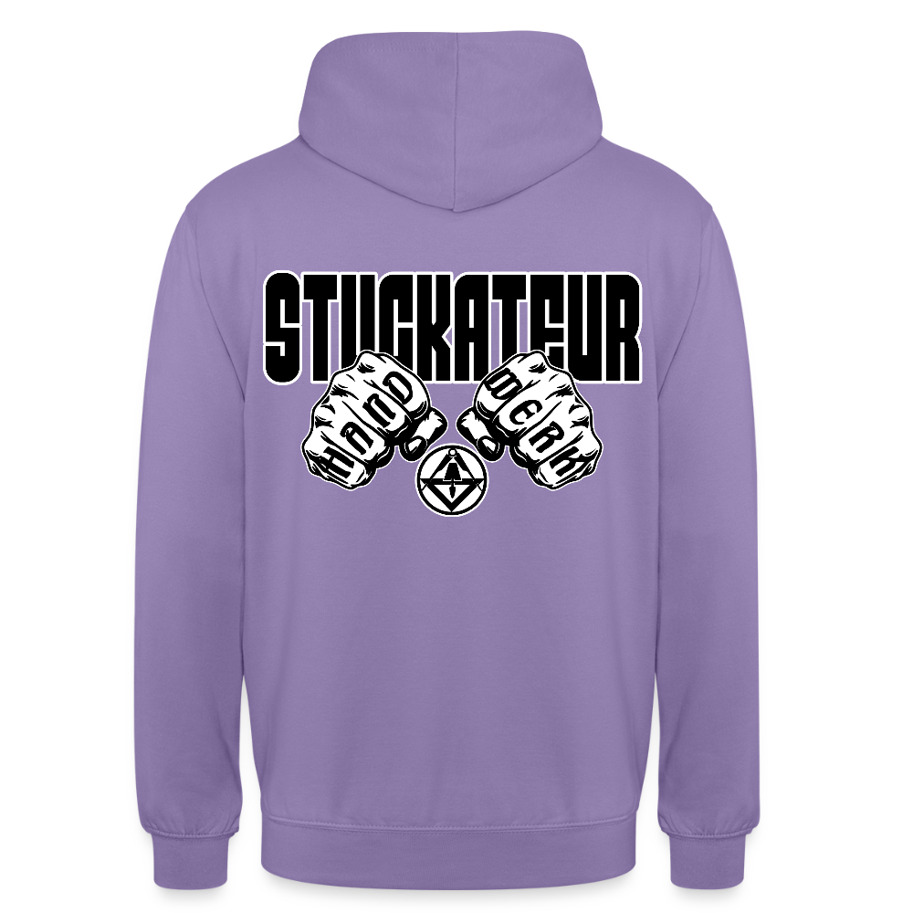 Unisex Hoodie "Stuckateur" (beidseitig bedruckt) Lavendel Unisex Hoodie {{ color }}