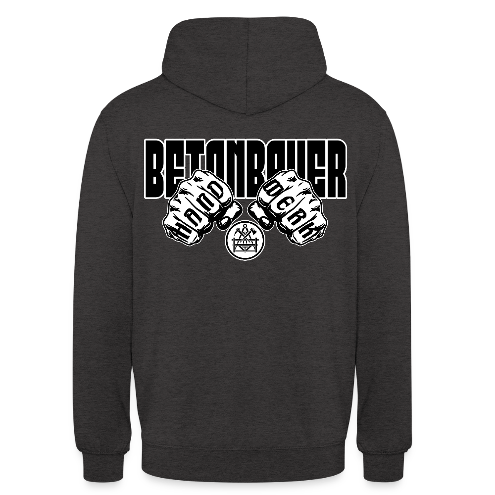 Unisex Hoodie "Betonbauer" (beidseitig bedruckt) Anthrazit Unisex Hoodie {{ color }}