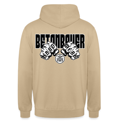 Unisex Hoodie "Betonbauer" (beidseitig bedruckt) Beige Unisex Hoodie {{ color }}
