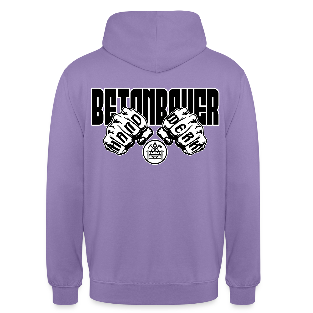 Unisex Hoodie "Betonbauer" (beidseitig bedruckt) Lavendel Unisex Hoodie {{ color }}