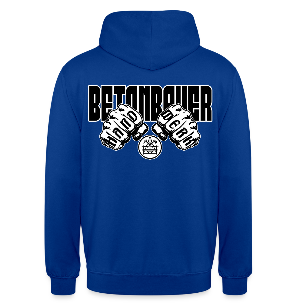 Unisex Hoodie "Betonbauer" (beidseitig bedruckt) Royalblau Unisex Hoodie {{ color }}