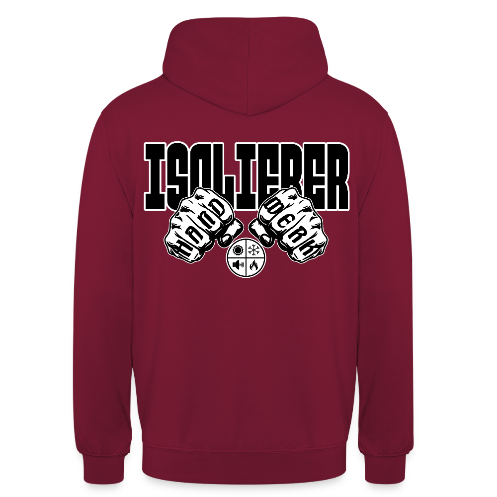 Unisex Hoodie "Isolierer" (beidseitig bedruckt) Bordeaux Unisex Hoodie {{ color }}