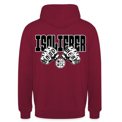 Unisex Hoodie "Isolierer" (beidseitig bedruckt) Bordeaux Unisex Hoodie {{ color }}
