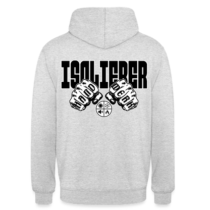 Unisex Hoodie "Isolierer" (beidseitig bedruckt) Hellgrau meliert Unisex Hoodie {{ color }}