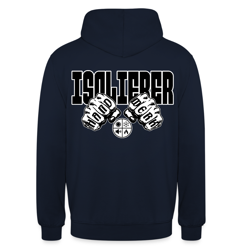 Unisex Hoodie "Isolierer" (beidseitig bedruckt) Navy Unisex Hoodie {{ color }}