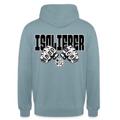 Unisex Hoodie "Isolierer" (beidseitig bedruckt) Nebelblau Unisex Hoodie {{ color }}