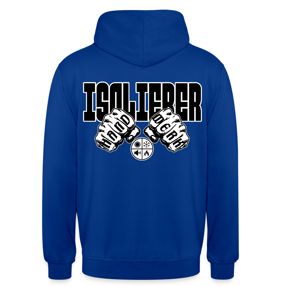 Unisex Hoodie "Isolierer" (beidseitig bedruckt) Royalblau Unisex Hoodie {{ color }}
