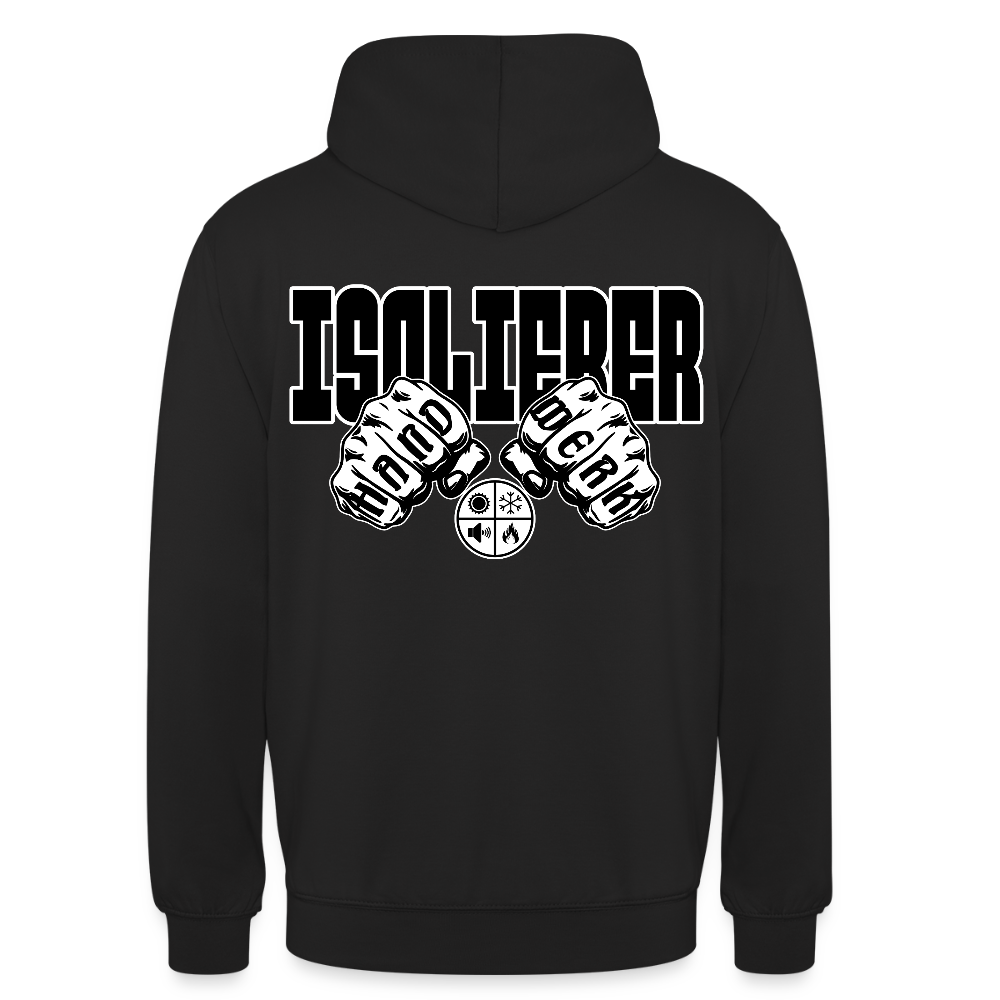 Unisex Hoodie "Isolierer" (beidseitig bedruckt) Schwarz Unisex Hoodie {{ color }}