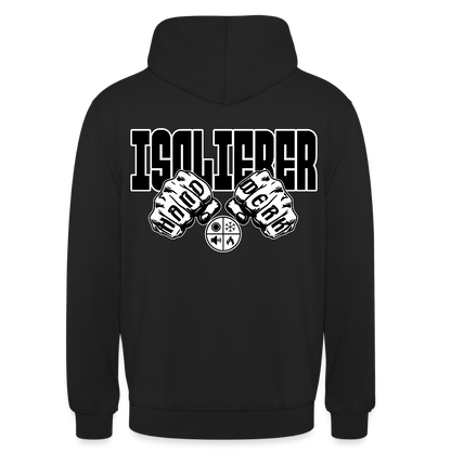 Unisex Hoodie "Isolierer" (beidseitig bedruckt) Schwarz Unisex Hoodie {{ color }}