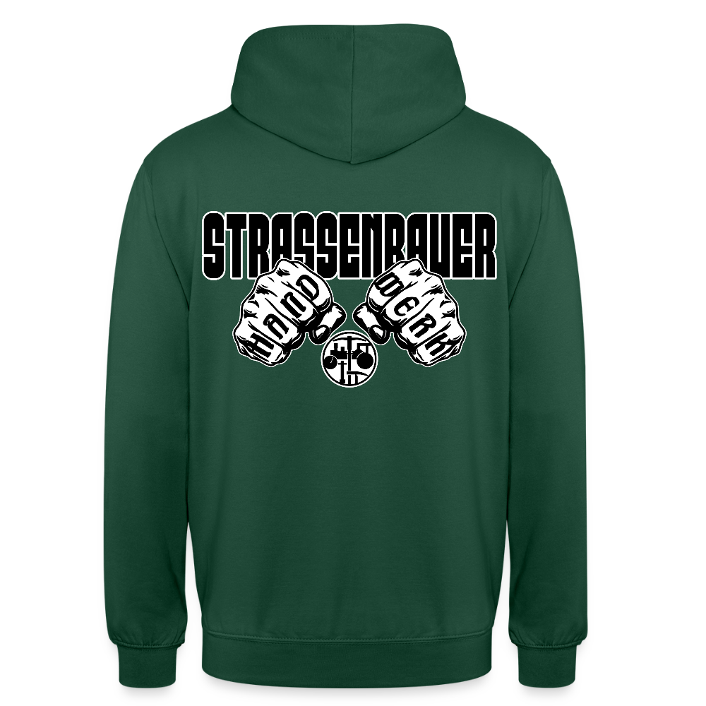 Unisex Hoodie "Strassenbauer" (beidseitig bedruckt) Flaschengrün Unisex Hoodie {{ color }}