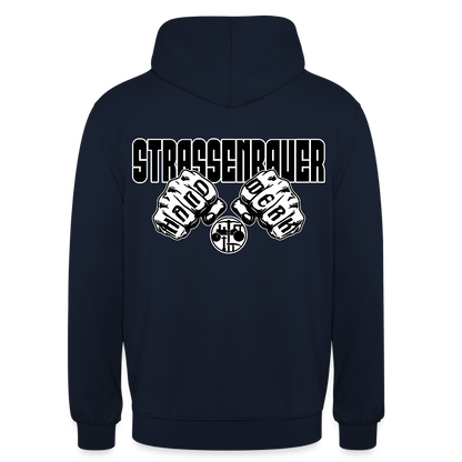 Unisex Hoodie "Strassenbauer" (beidseitig bedruckt) Navy Unisex Hoodie {{ color }}