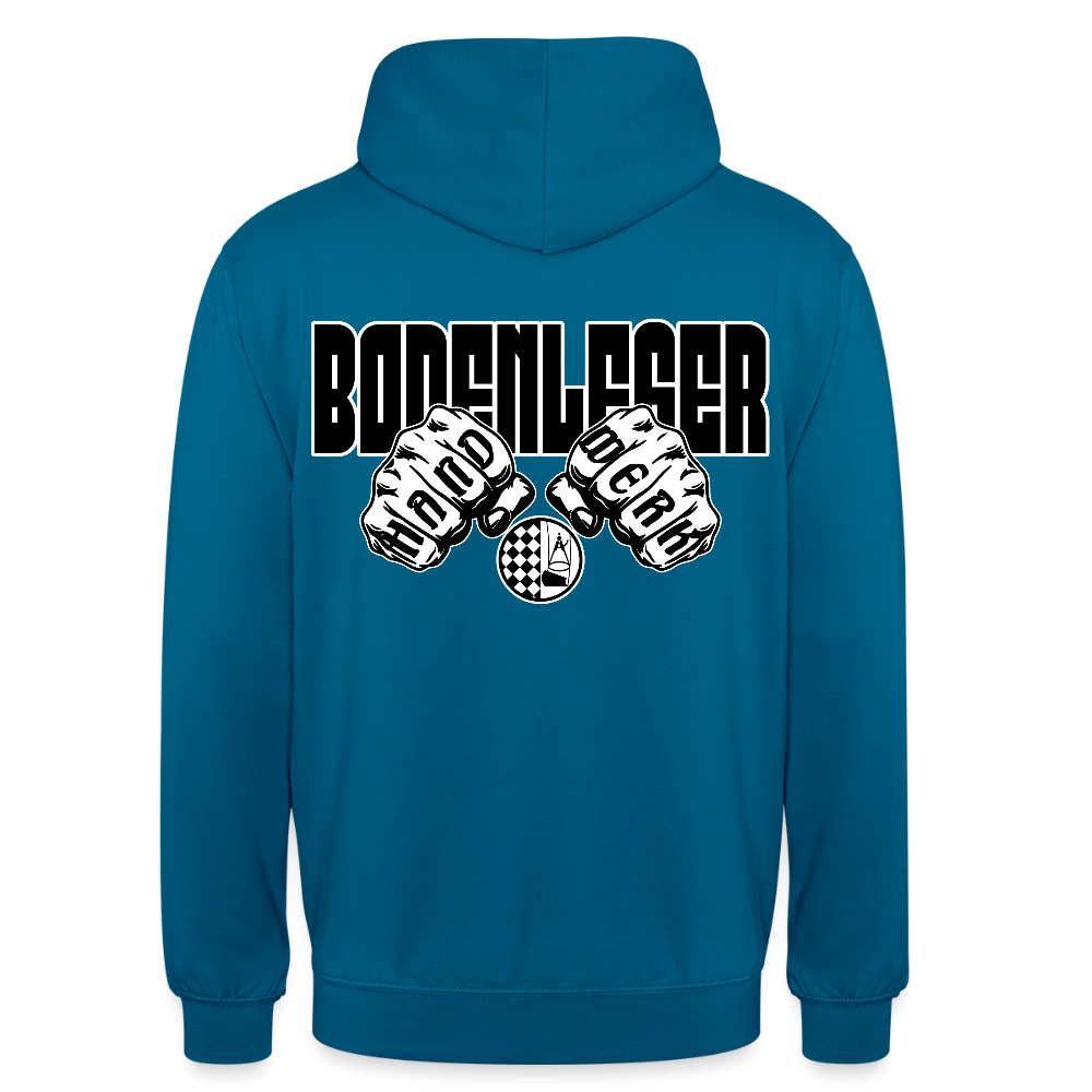 Unisex Hoodie "Bodenleger" (beidseitig bedruckt) Tiefseeblau Unisex Hoodie {{ color }}