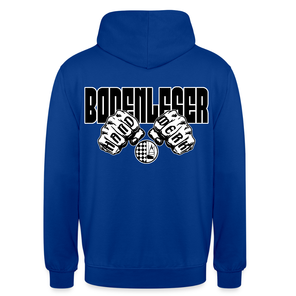 Unisex Hoodie "Bodenleger" (beidseitig bedruckt) Royalblau Unisex Hoodie {{ color }}