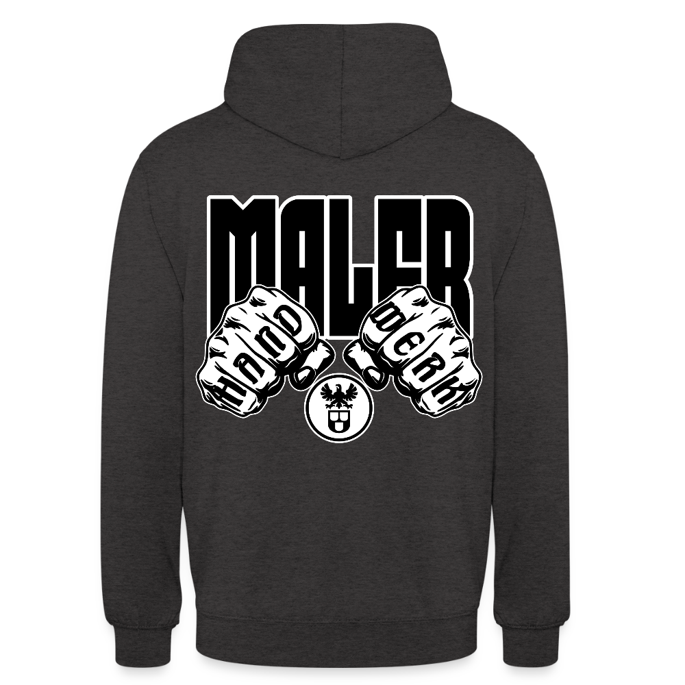 Unisex Hoodie "Maler" (beidseitig bedruckt) Anthrazit Unisex Hoodie {{ color }}